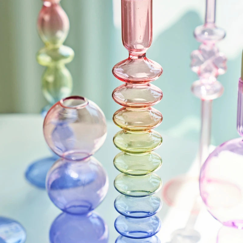 Glass candlestick holder for party and wedding decorations - vue 3 sur 16