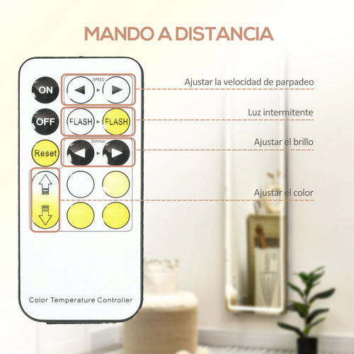 HOMCOM wall mirror full body standing mirror with LED lights 40x37x157,5 cm - vue 6 sur 7