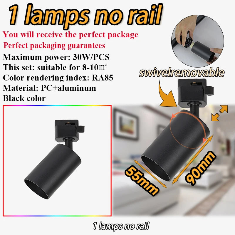 Dimmable track lighting kit for interior decoration