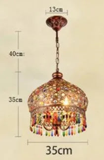Vintage Turkish chandelier bohemian style stained glass romantic for café or restaurant - vue 9 sur 10