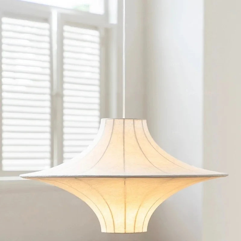 Japanese wabi-sabi silk chandelier for elegant lighting