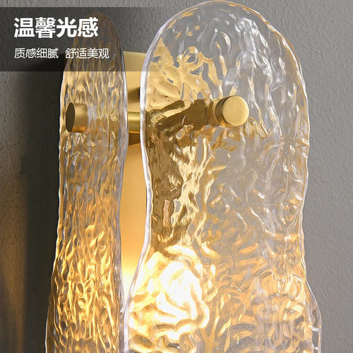 Modern gold glass wall light for interior decoration - vue 4 sur 8
