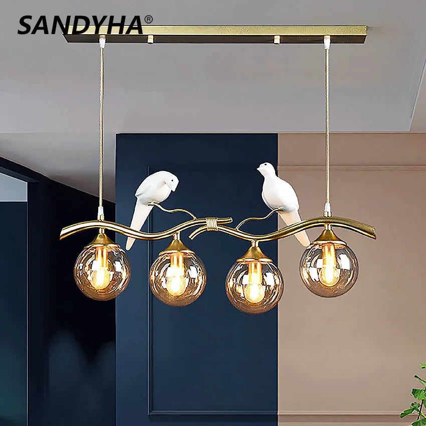 Sandyha modern nordic bird chandelier pendant light indoor decor