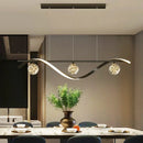 Minimalist glass LED pendant light with dimmer for home