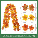 Decorative artificial silk maple leaf garland for garden