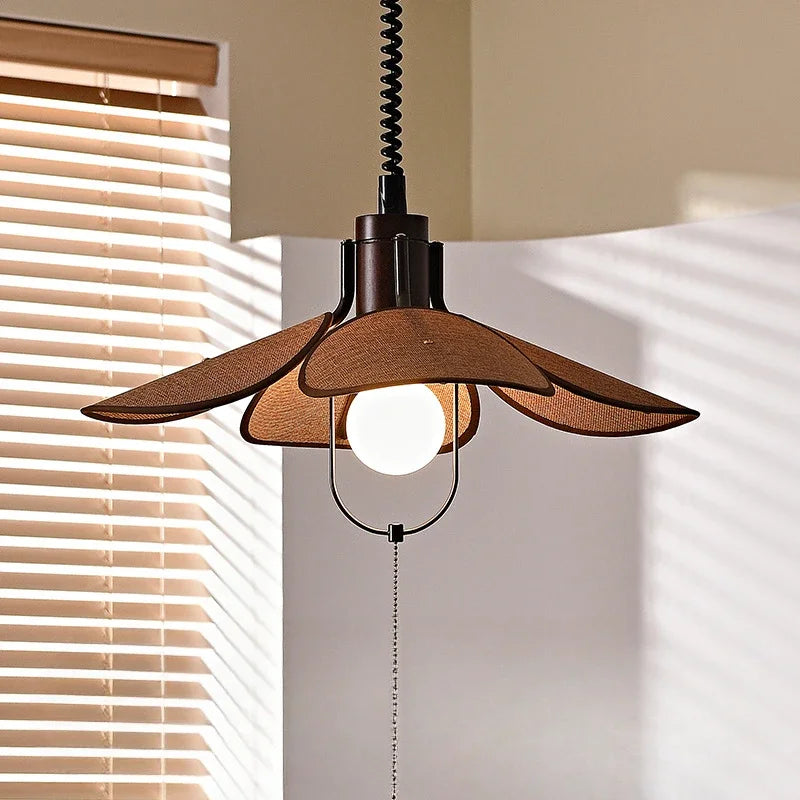 Wabi-sabi wooden pendant light for restaurants and bars