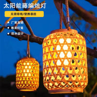 Solar bamboo lanterns for outdoor garden decoration