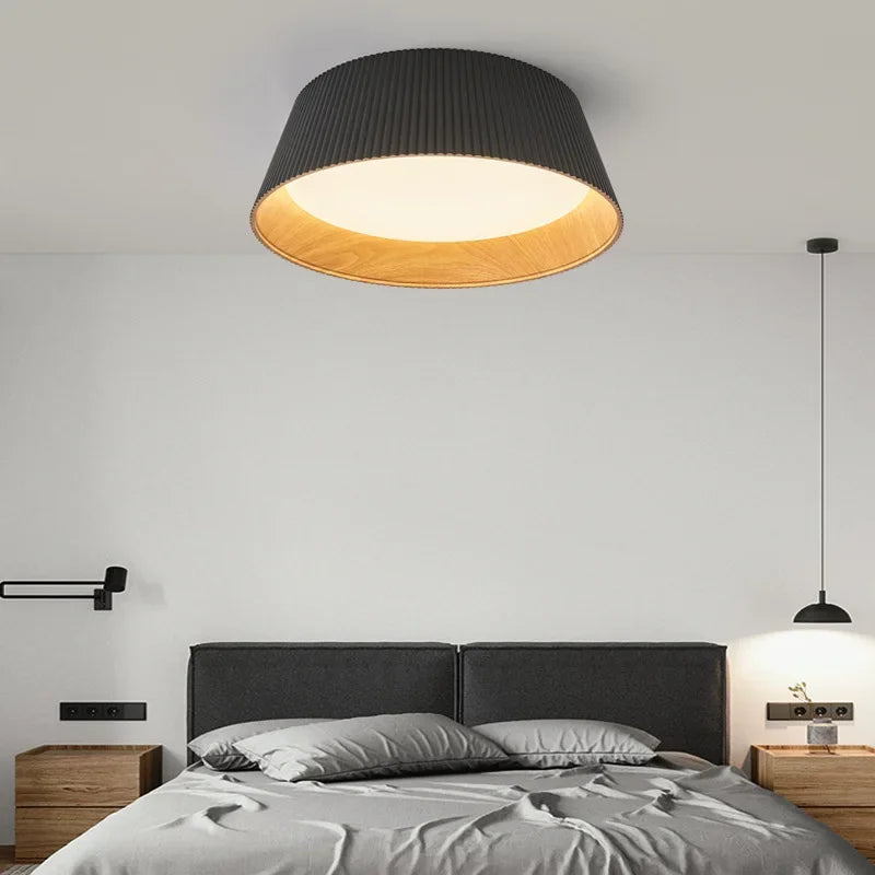 Wood grain LED ceiling pendant light
