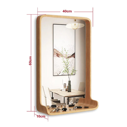 Solid wood mirror with LED lighting and wall mounting - vue 14 sur 29