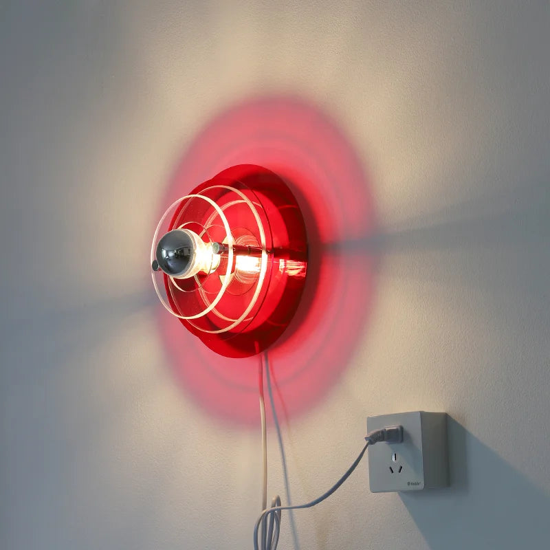 Antique Bauhaus style decorative wall light with coloured lights
