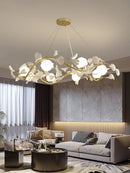 Ginkgo leaf chandelier with modern decorative LED lighting