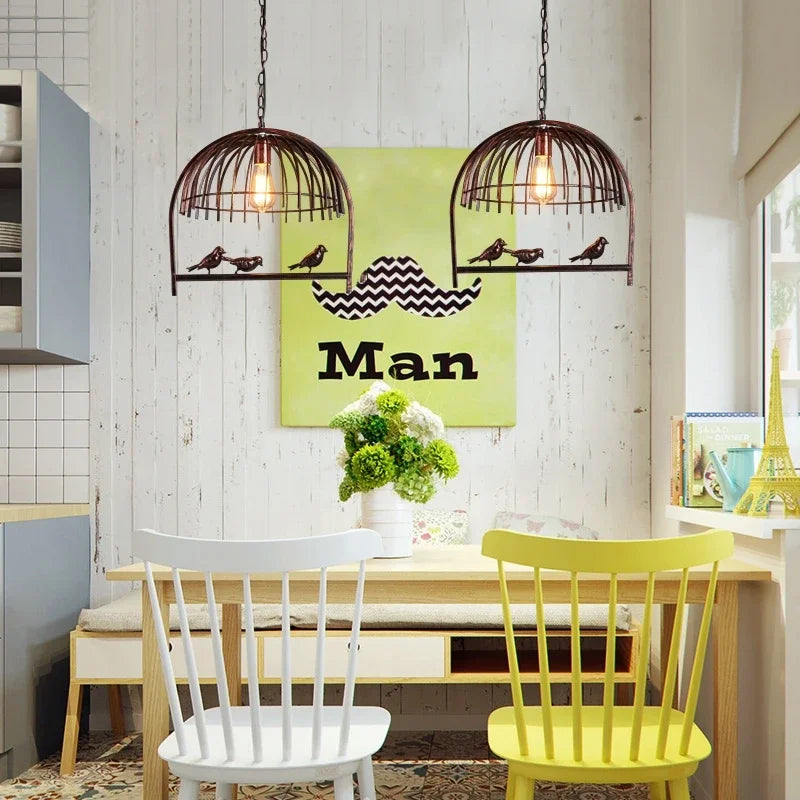 Creative retro industrial pendant light for potted plants