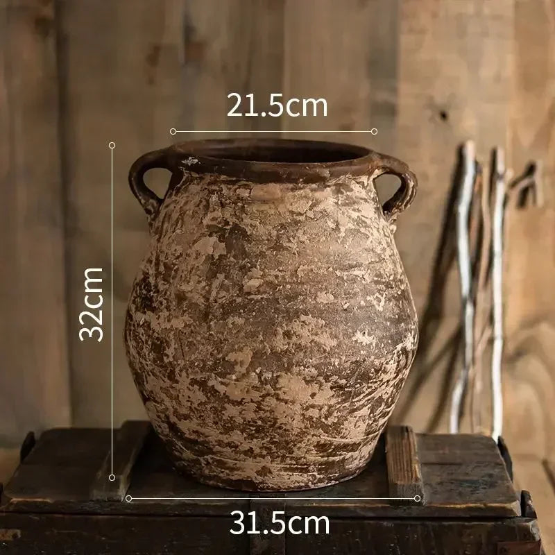 rustic pottery planters for indoor and outdoor decoration