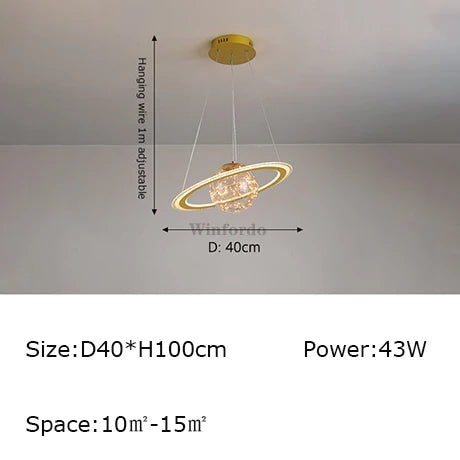 Creative earth moon football pendant light original design - vue 18 sur 20