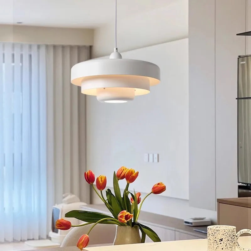 Nordic three-layer LED pendant light - vue 5 sur 9