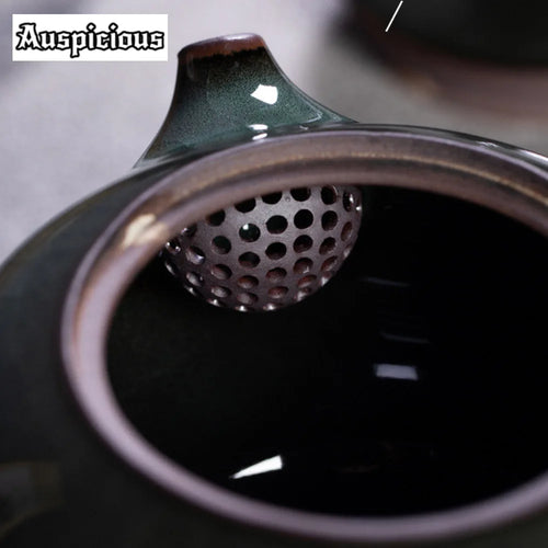 Artisan celadon crackle teapot 300ml longquan style luxury - vue 4 sur 7