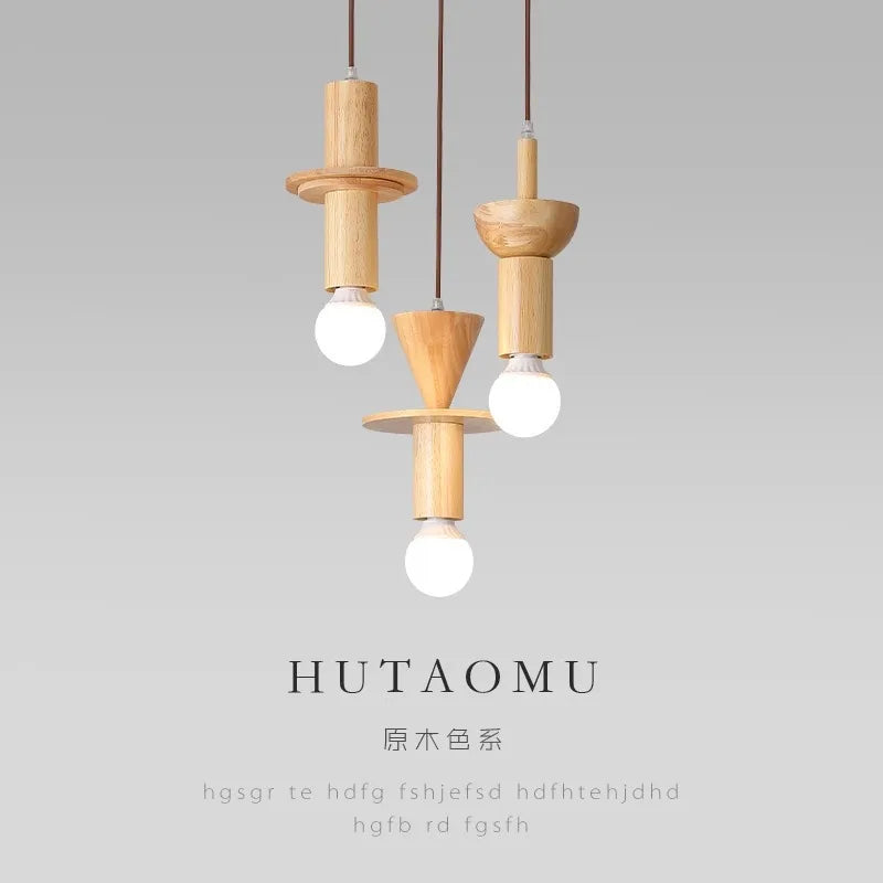 Modern log pendant light in Japanese style for an elegant interior - vue 4 sur 10