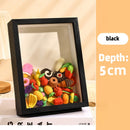 Transparent floating photo frame with dried flowers, decorative and handmade