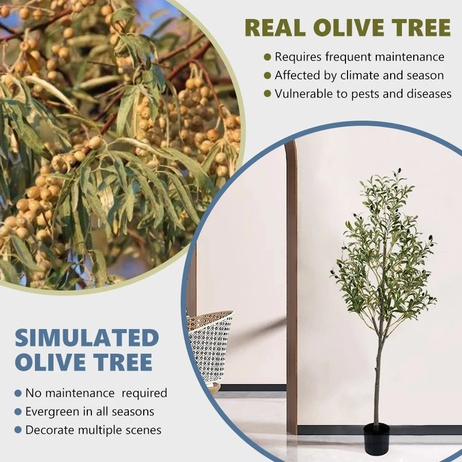 Decorative artificial olive tree with fruit for Halloween and Christmas - vue 9 sur 9