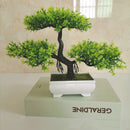 Potted artificial bonsai plant for indoor decor and events