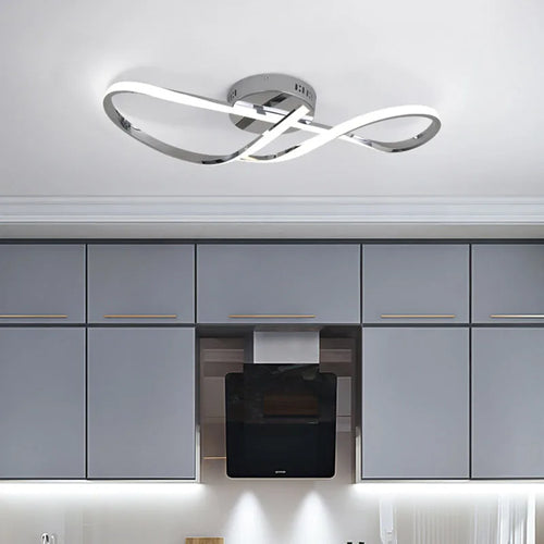 Modern LED ceiling light gold or chrome for living room, dining room, bedroom - vue 2 sur 10