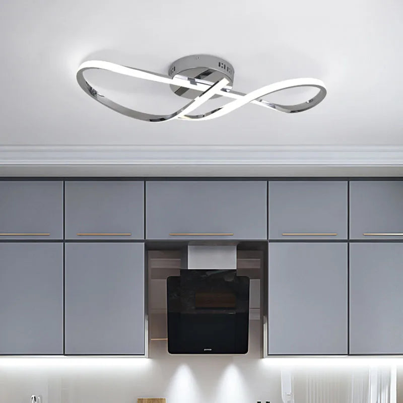 Modern LED ceiling light with gold chrome finish