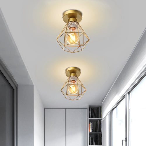 Rustic industrial vintage metal flush mount ceiling light for creative interiors - vue 5 sur 20