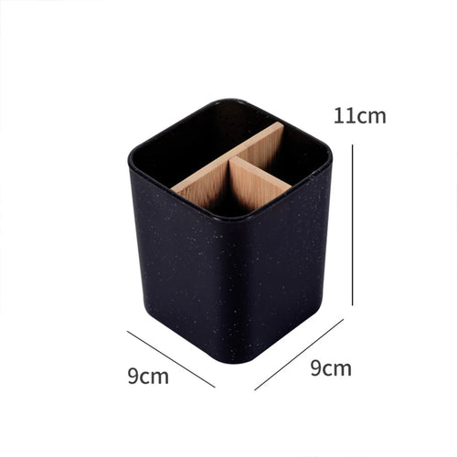 Bamboo toothbrush holder and bathroom accessories organiser - vue 11 sur 11