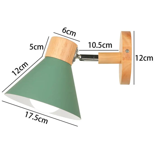 Nordic wooden LED wall light modern home decor - vue 14 sur 23