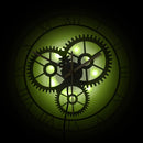 retro silent wall clock with roman numerals and mechanical gears