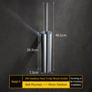 Wall-mounted stainless steel toilet brush holder for bathroom