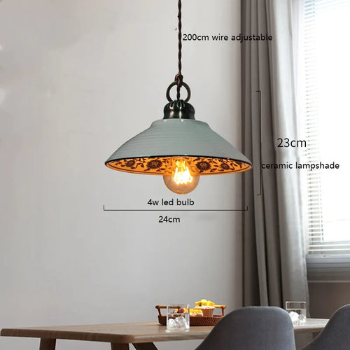 Modern ceramic LED pendant light for home interiors - vue 13 sur 29
