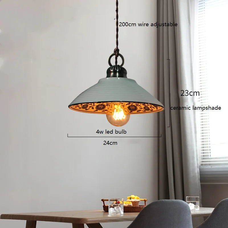 Modern ceramic LED pendant light for home interiors - vue 12 sur 29