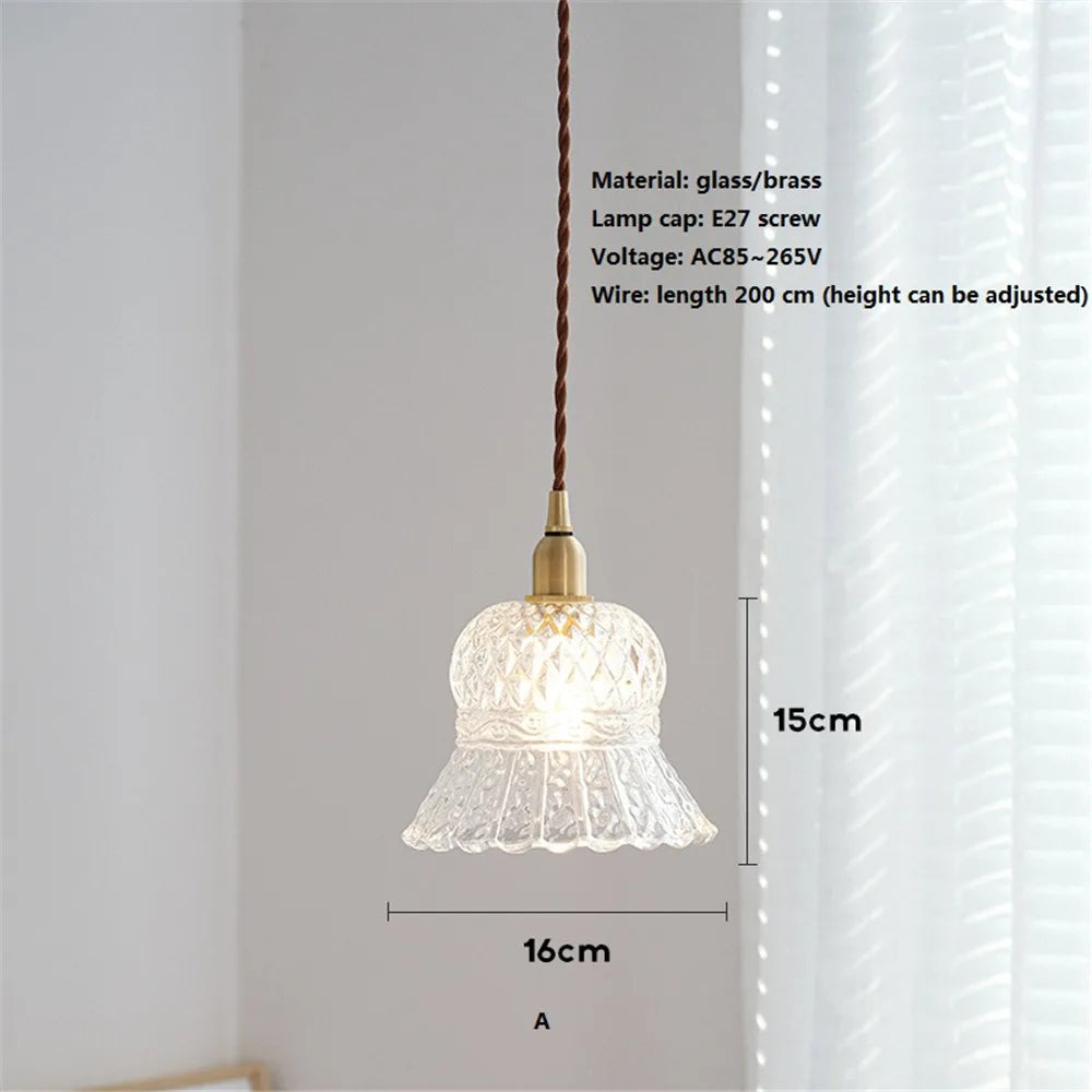 Antique brass and glass chandelier for home decor - vue 3 sur 8