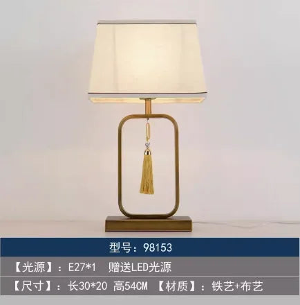 Creative chinoiserie style table lamp for living room