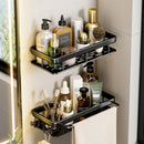 no-drill wall shelf for bathroom and kitchen storage