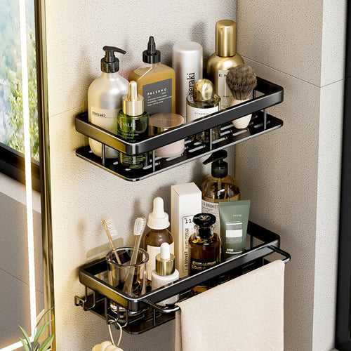 no-drill wall shelf for bathroom and kitchen storage - vue 3 sur 30