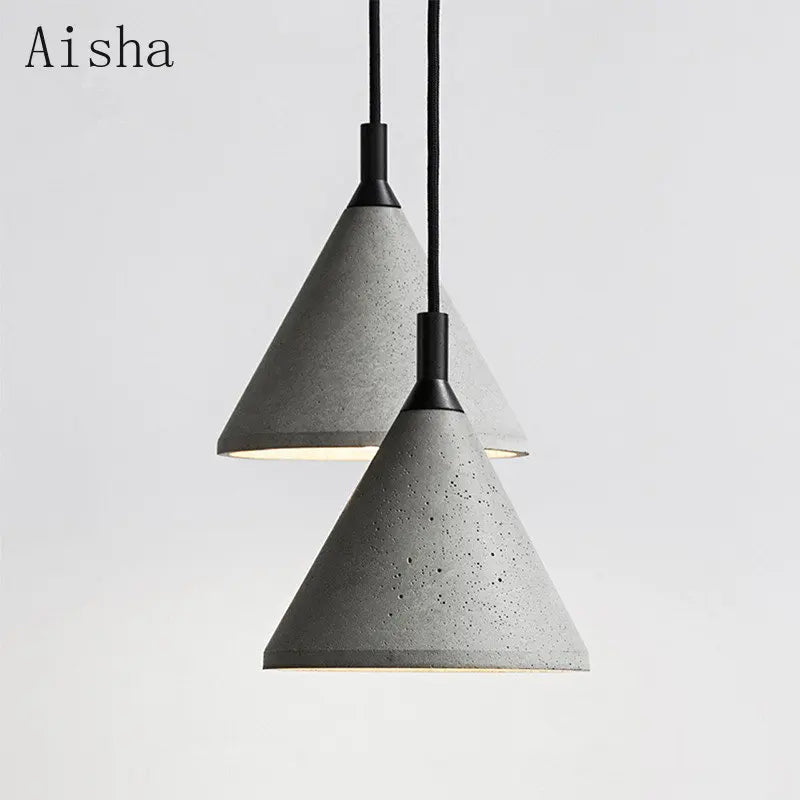 Industrial style cement pendant light for café and shop