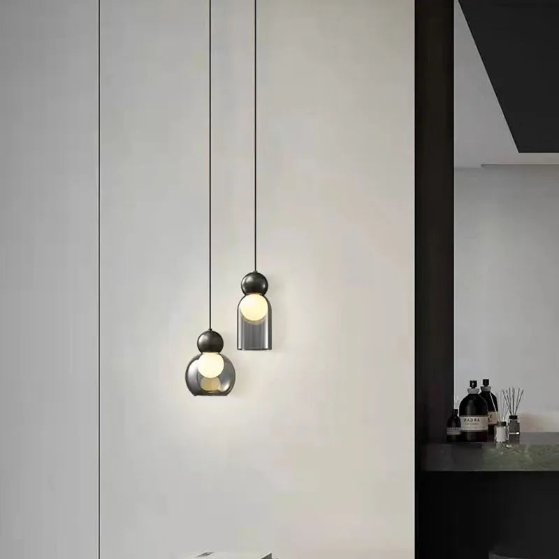 Modern clear glass pendant light for decorative interiors