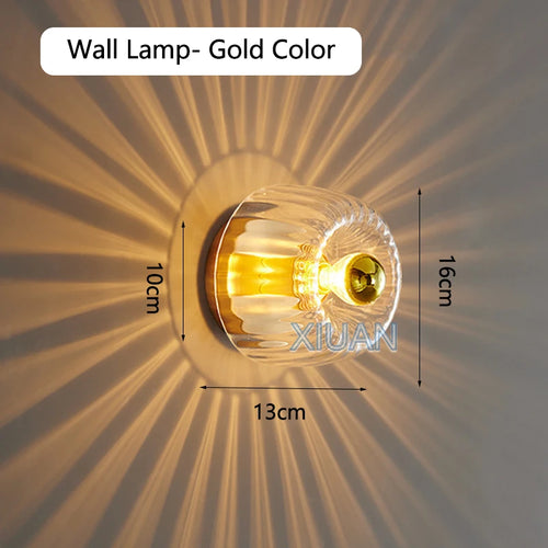 Romantic warm light glass wall lamp for indoor lighting
