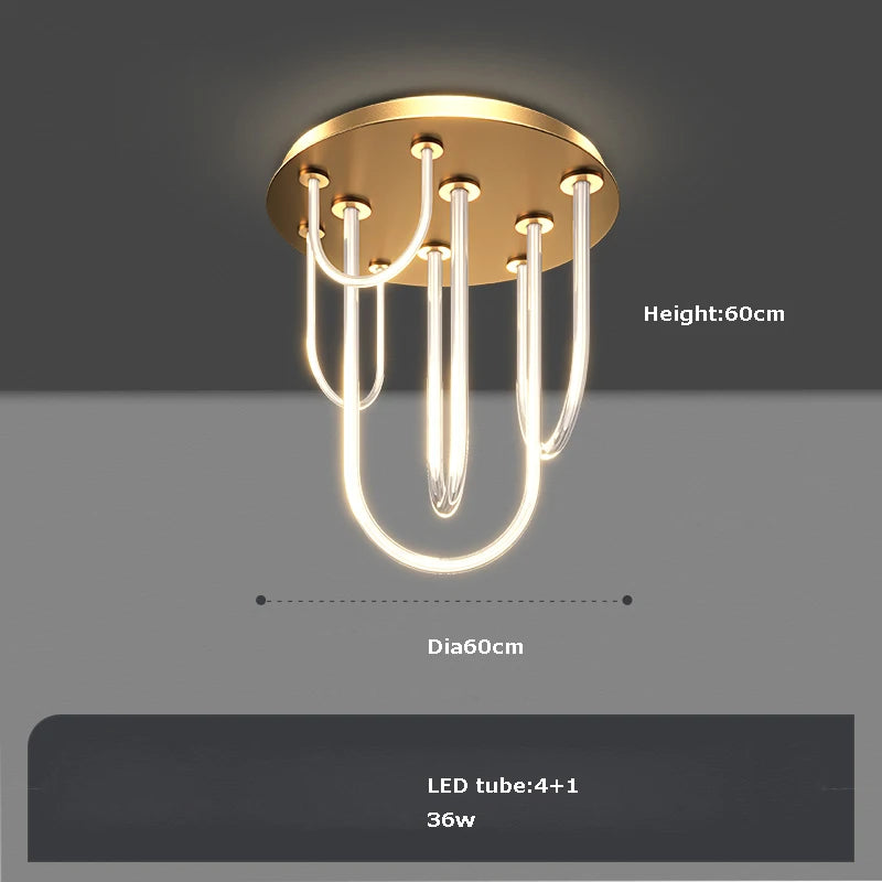 Postmodern dimmable LED chandelier magic belt 2022 new trend