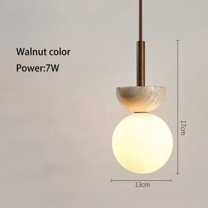 Simple nordic-style yellow travertine pendant light