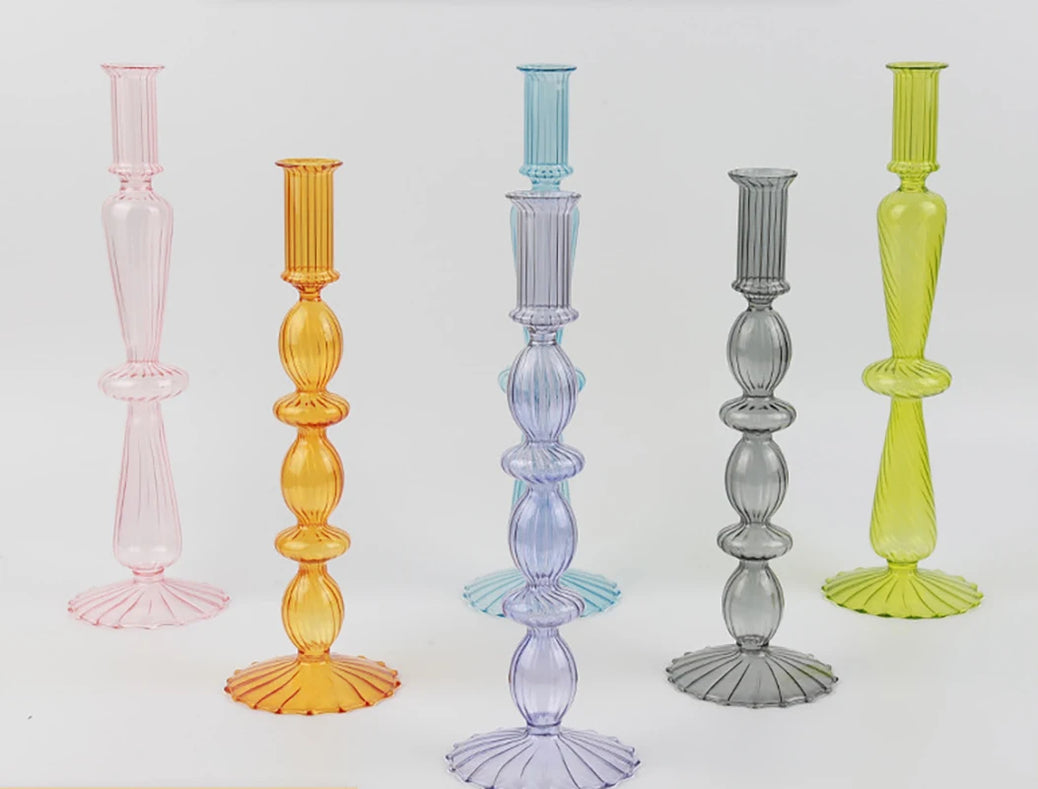 Multilayer glass candle holder for table decoration