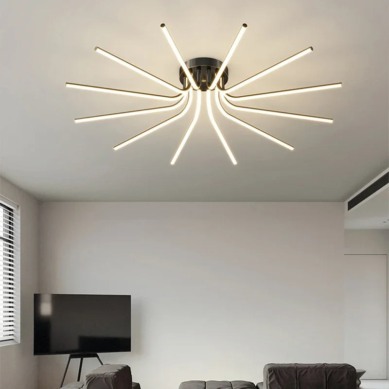 Modern LED ceiling light with remote control for interior decoration - vue 5 sur 12