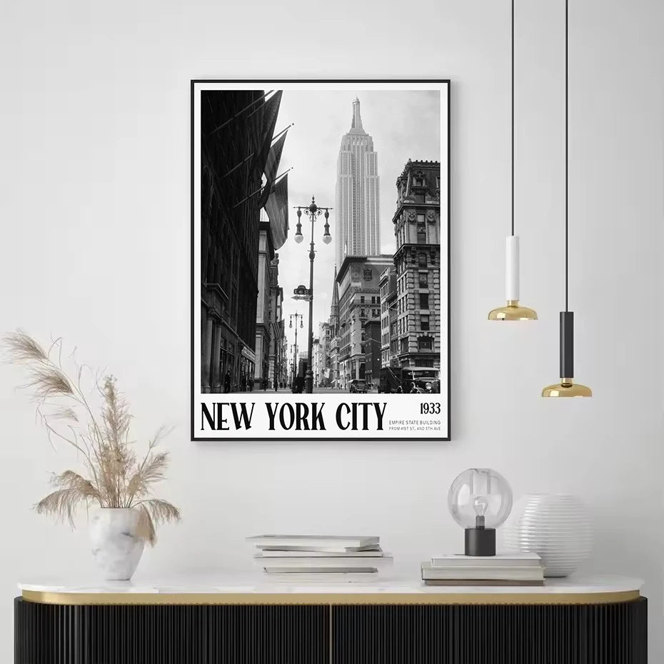 vintage black and white photography urban architecture new york paris - vue 3 sur 19