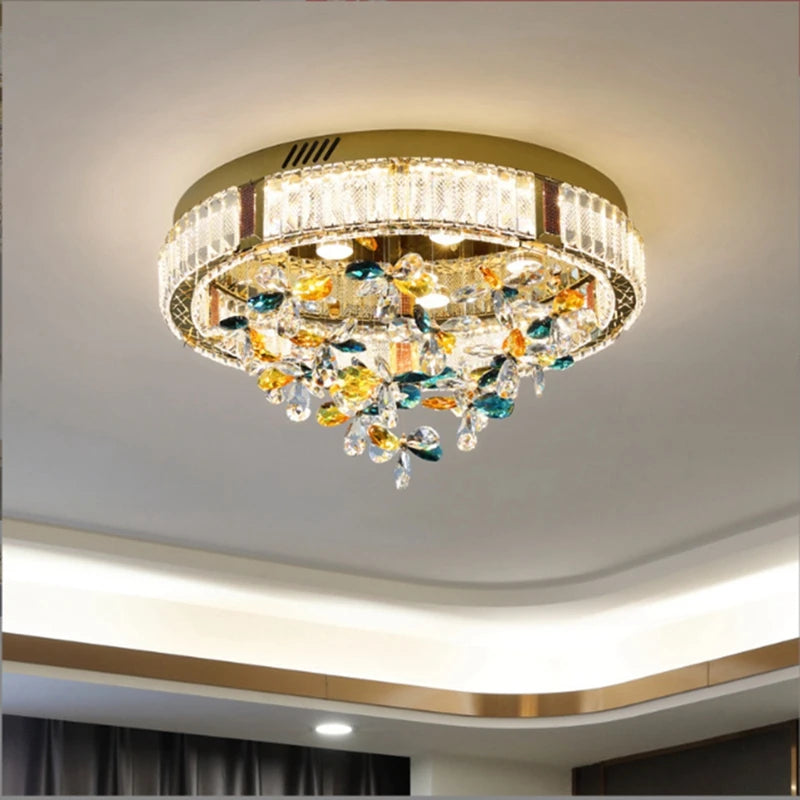 Modern luxury crystal ceiling light for villa interior