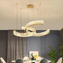 Postmodern crystal stainless steel chandelier