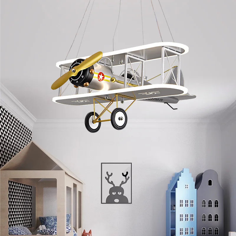 Creative helicopter airplane chandelier for modern children's room - vue 3 sur 9