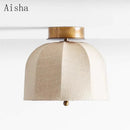 American linen fabric ceiling light for elegant artistic decor