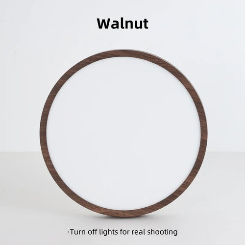 Ultra-thin circular LED ceiling light wood grain 3-tone - vue 5 sur 12